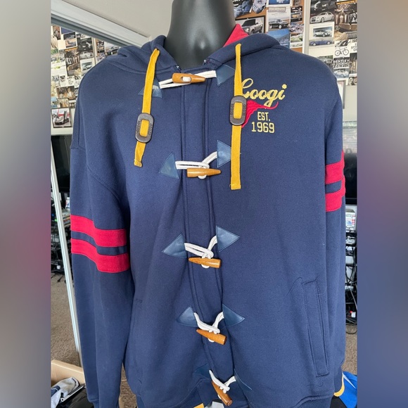 AUTHENTIC Men's Coogi red yellow and navy blue hoodie size XL